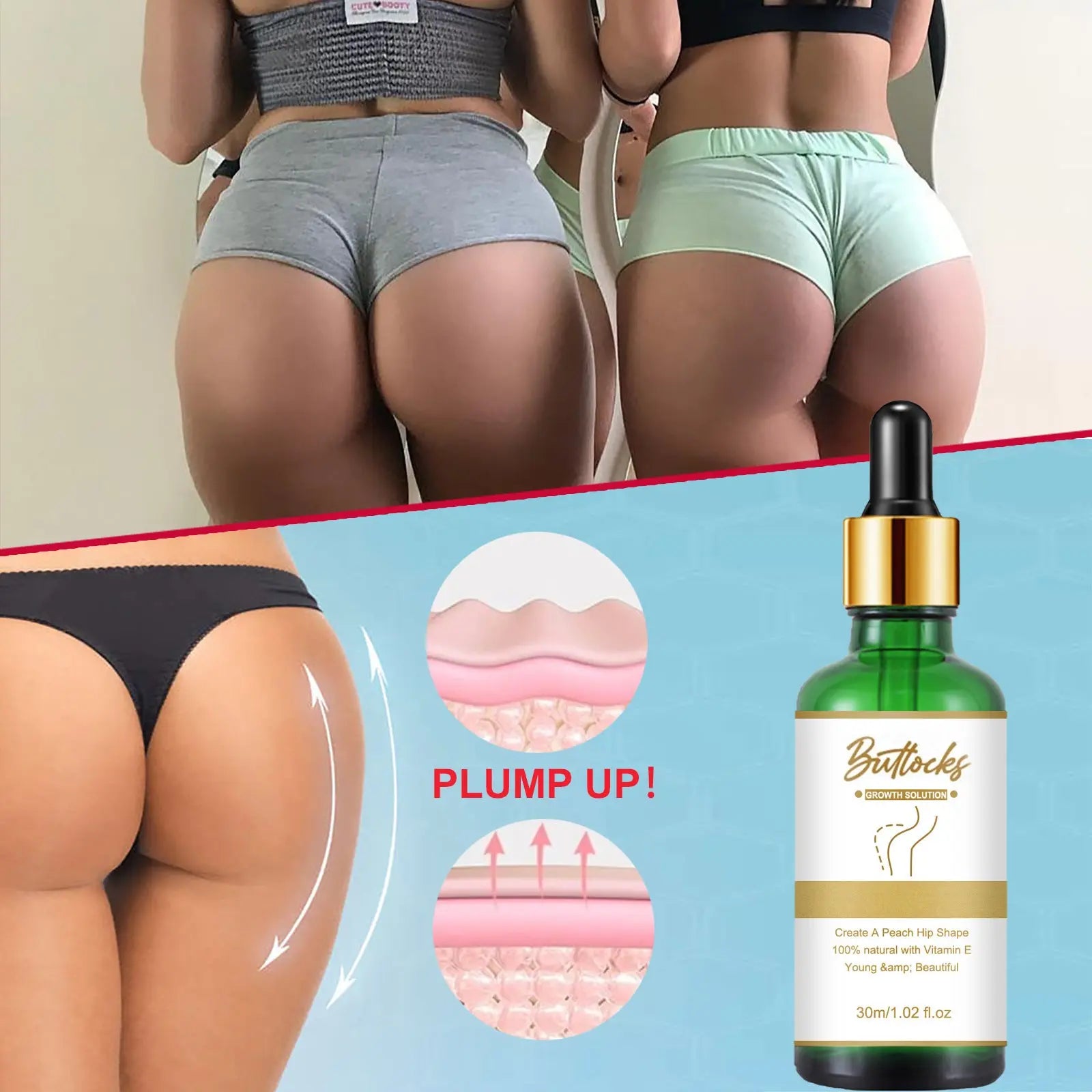 Lifting Buttocks To Eliminate Orange Peel And Firming Essential Oil 30ml Louisiana Mart