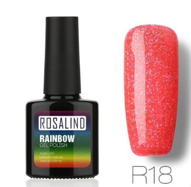 Nail free, long-lasting, non-toxic, nail polish, ROSALIND phototherapy glue, star studded rainbow system. Louisiana Mart