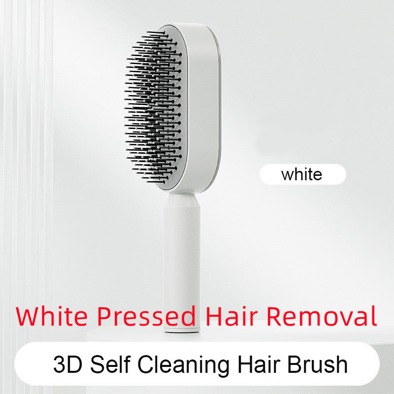 Self Cleaning Hair Brush For Women One-key Cleaning Hair Loss Airbag Massage Scalp Comb Anti-Static Hairbrush Louisiana Mart