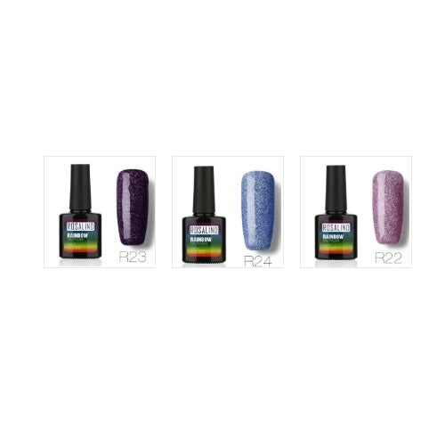 Nail free, long-lasting, non-toxic, nail polish, ROSALIND phototherapy glue, star studded rainbow system. Louisiana Mart
