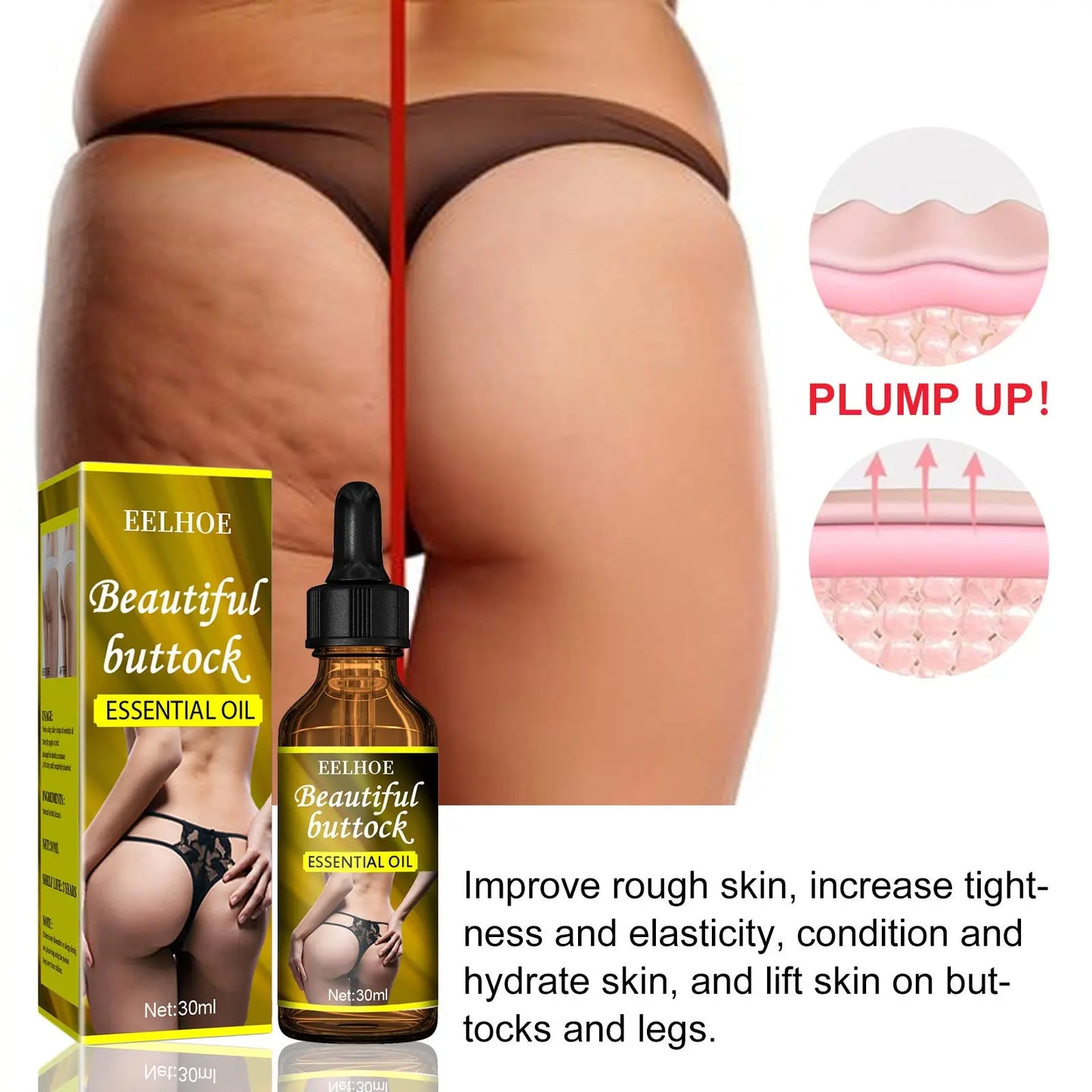 Butt Care Oil 30ml, 50ml, 30ml box Big Butt Massage Firming, softens the skin Louisiana Mart