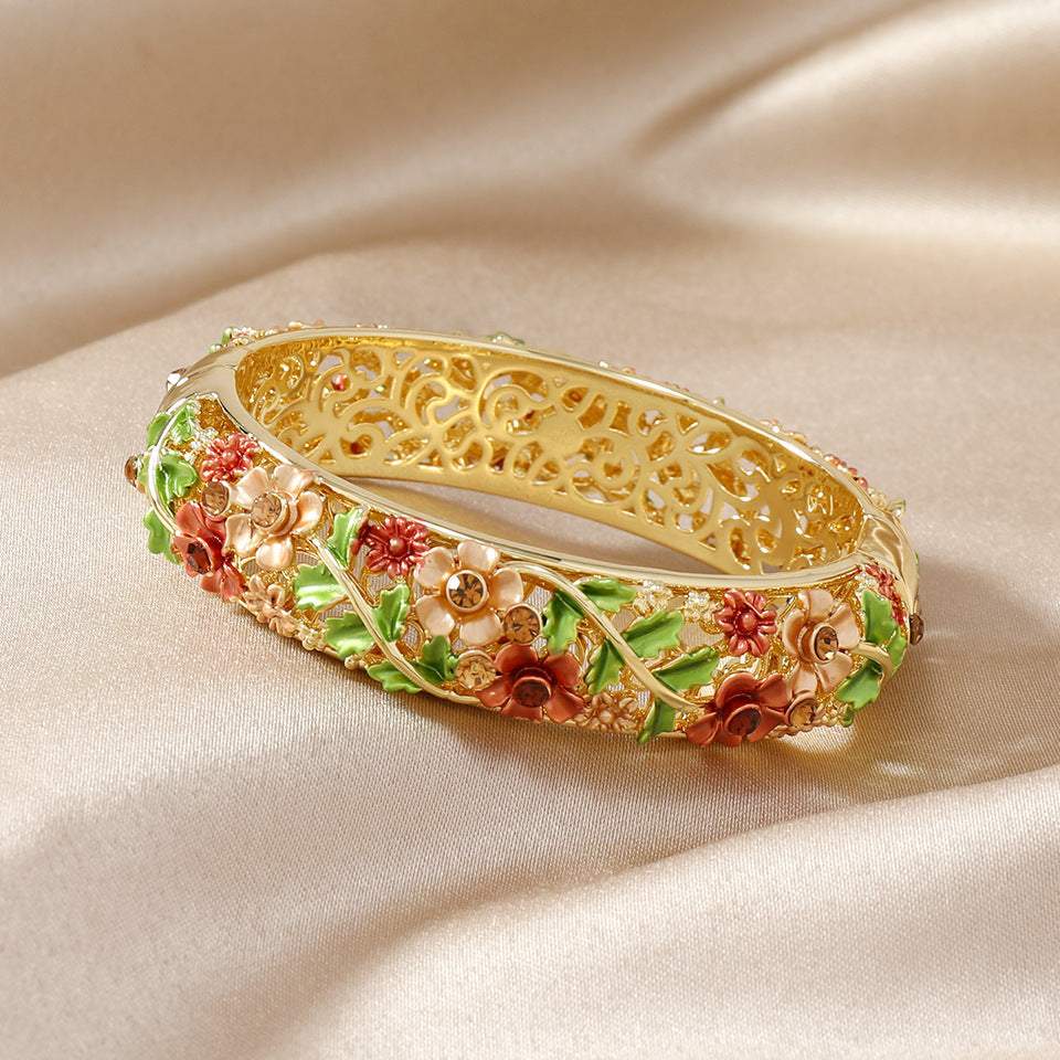 Women's Ethnic Style Hollow Painted Alloy Bracelet