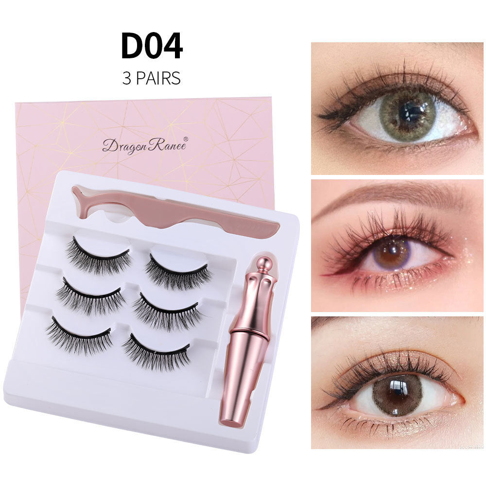 Natural Long Lasting Magnetic Liquid Eyeliner & Magnetic False Eyelashes & Tweezer Set Make up Set Louisiana Mart