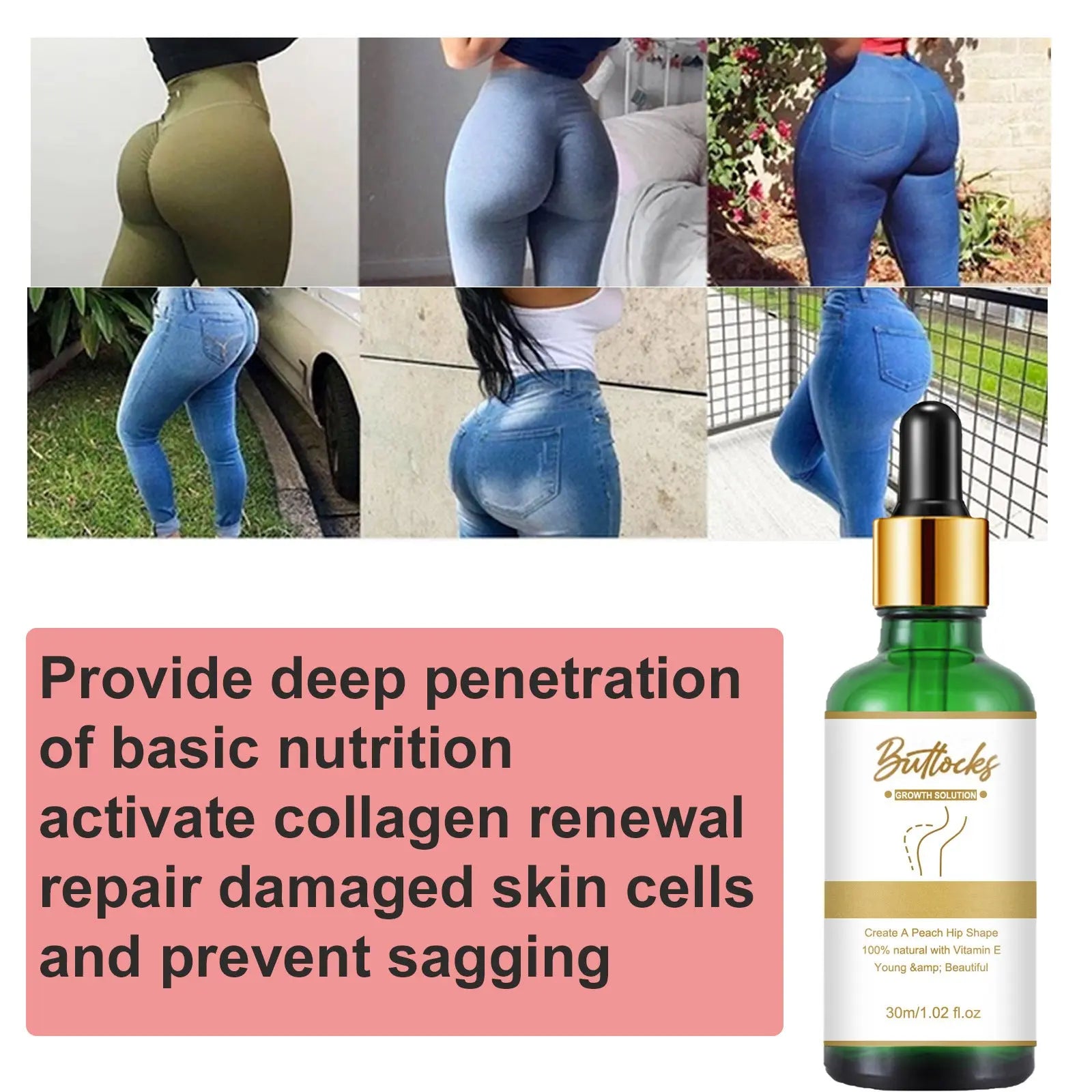 Lifting Buttocks To Eliminate Orange Peel And Firming Essential Oil 30ml Louisiana Mart