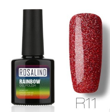 Nail free, long-lasting, non-toxic, nail polish, ROSALIND phototherapy glue, star studded rainbow system. Louisiana Mart