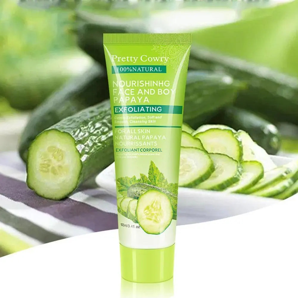 Cucumber Coconut Papaya Facial Exfoliating Gel Cream 100ml Body Cleansing Louisiana Mart