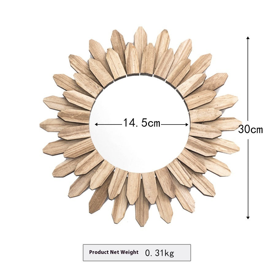 European-style Solid Wood Handmade Finish Hanging Mirror Homestay Hotel Entrance Decoration Hanging Louisiana Mart