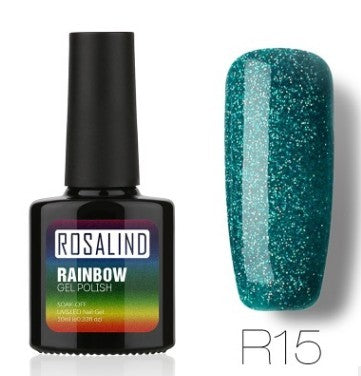 Nail free, long-lasting, non-toxic, nail polish, ROSALIND phototherapy glue, star studded rainbow system. Louisiana Mart
