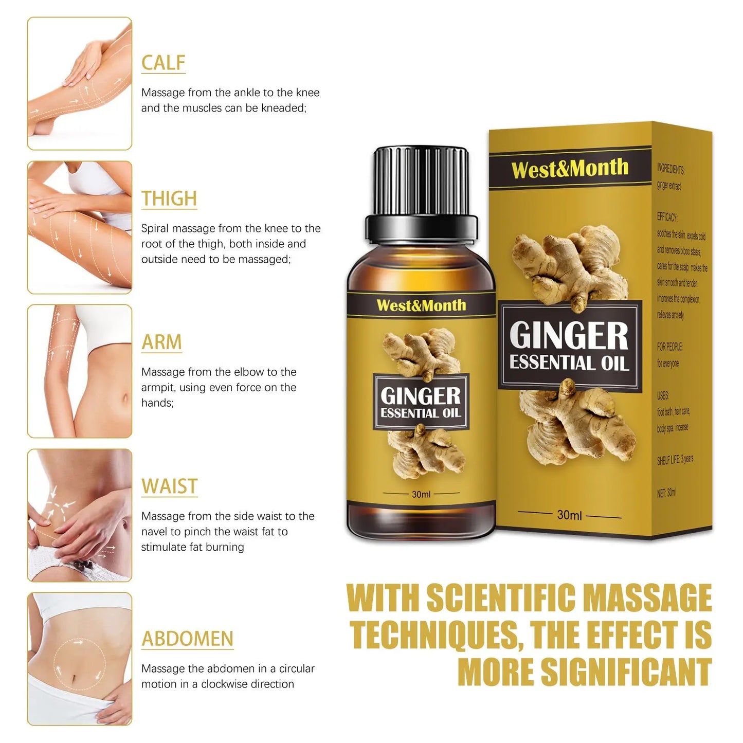 Moisturizing Skin Slimming Body Oil for slimming, shaping Louisiana Mart