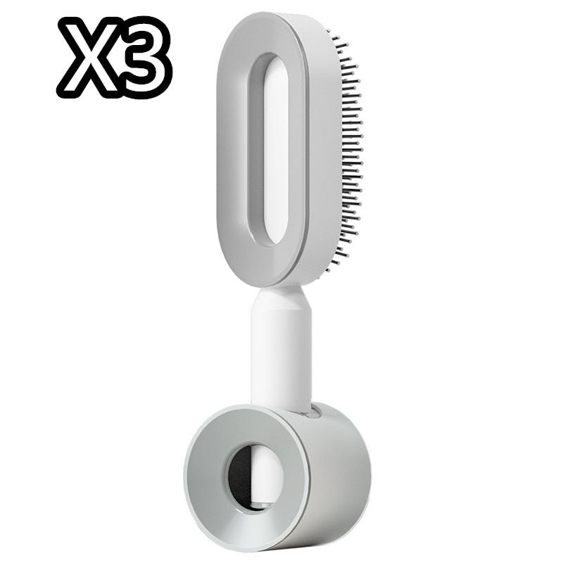 Self Cleaning Hair Brush For Women One-key Cleaning Hair Loss Airbag Massage Scalp Comb Anti-Static Hairbrush Louisiana Mart