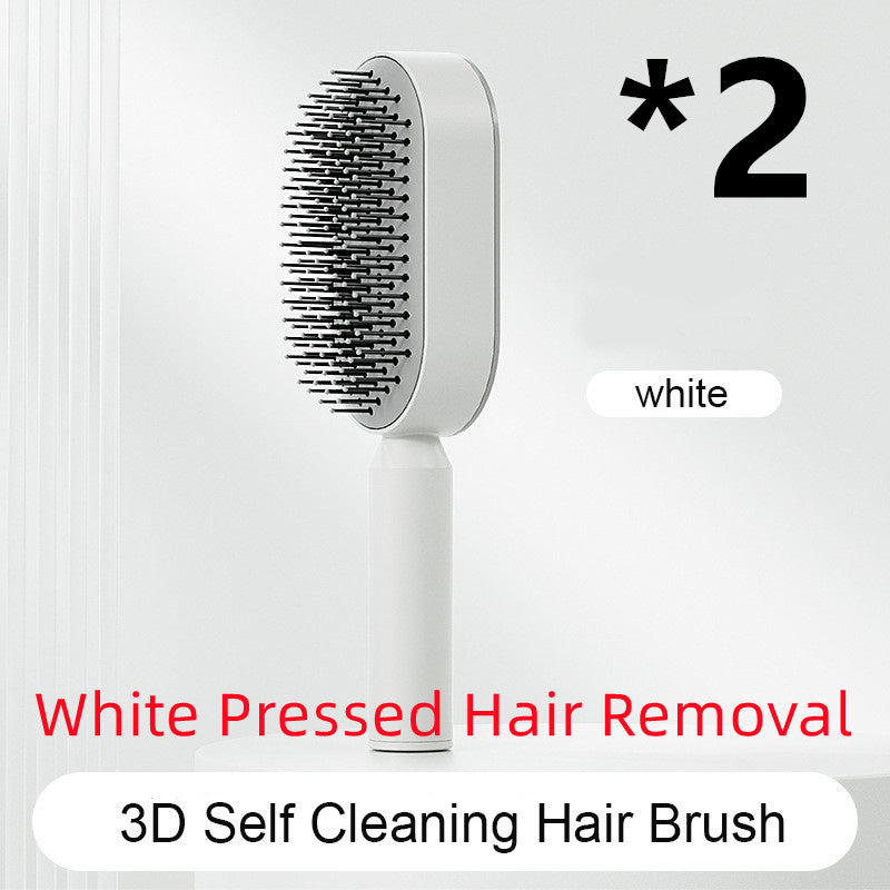 Self Cleaning Hair Brush For Women One-key Cleaning Hair Loss Airbag Massage Scalp Comb Anti-Static Hairbrush Louisiana Mart
