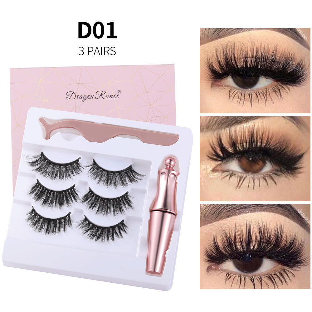 Natural Long Lasting Magnetic Liquid Eyeliner & Magnetic False Eyelashes & Tweezer Set Make up Set Louisiana Mart
