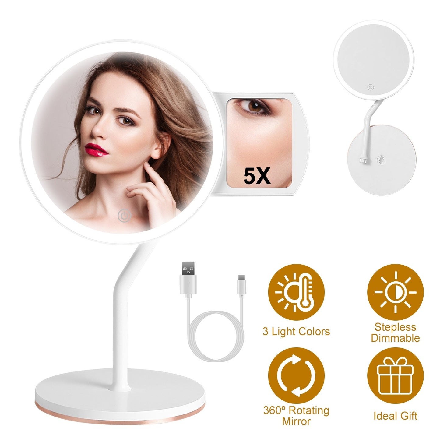 Adjustable vanity mirror