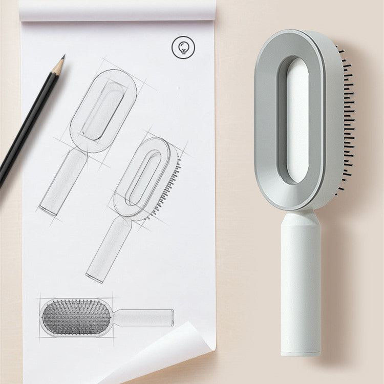 Self Cleaning Hair Brush For Women One-key Cleaning Hair Loss Airbag Massage Scalp Comb Anti-Static Hairbrush Louisiana Mart