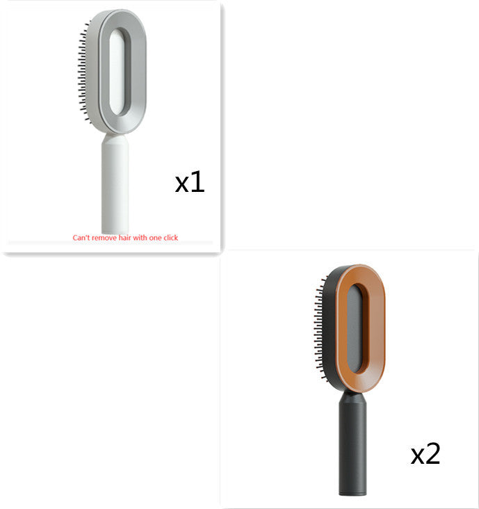 Self Cleaning Hair Brush For Women One-key Cleaning Hair Loss Airbag Massage Scalp Comb Anti-Static Hairbrush Louisiana Mart