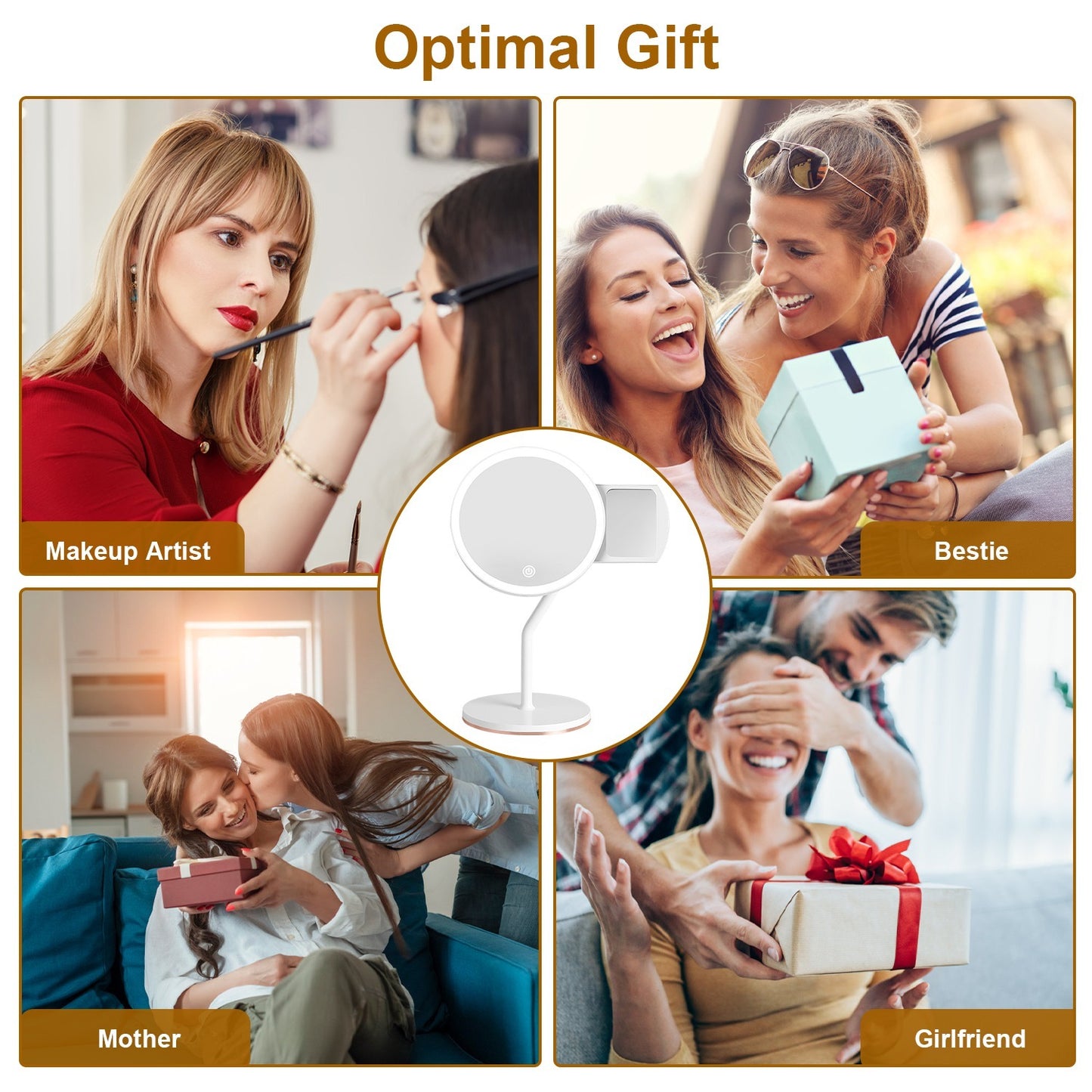 Electric dimmable makeup mirror