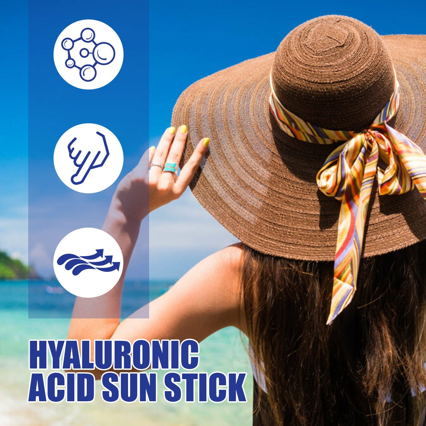 Lightweight Freshing And Moistrurizing Waterproof SPF50 Hyaluronic Acid Sun Block Stick Louisiana Mart