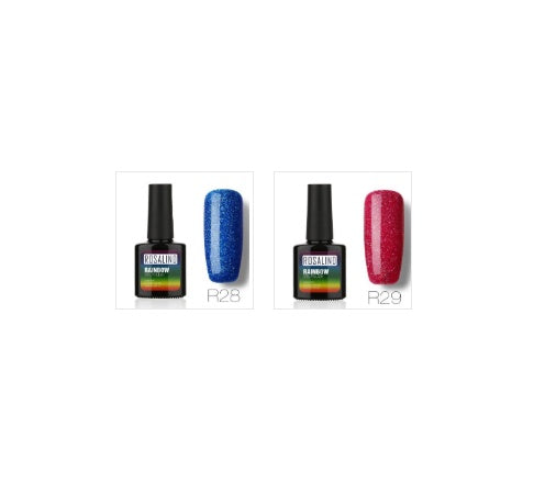 Nail free, long-lasting, non-toxic, nail polish, ROSALIND phototherapy glue, star studded rainbow system. Louisiana Mart