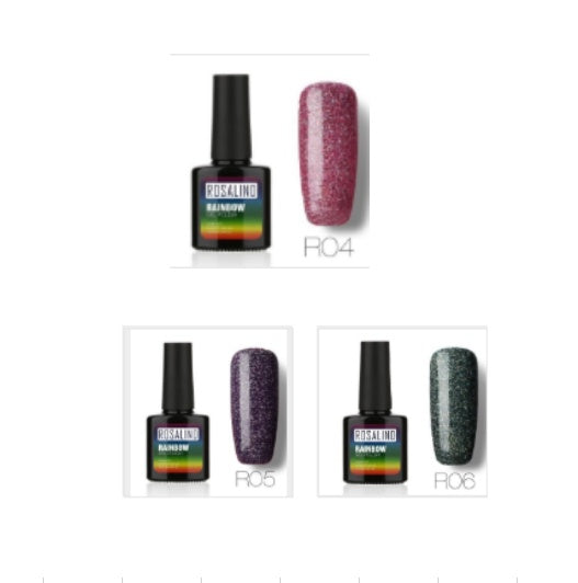 Nail free, long-lasting, non-toxic, nail polish, ROSALIND phototherapy glue, star studded rainbow system. Louisiana Mart