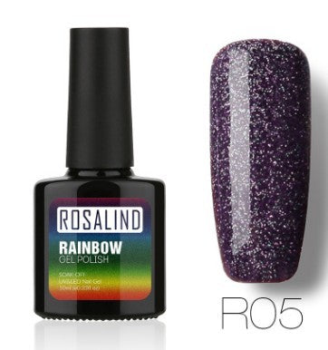 Nail free, long-lasting, non-toxic, nail polish, ROSALIND phototherapy glue, star studded rainbow system. Louisiana Mart