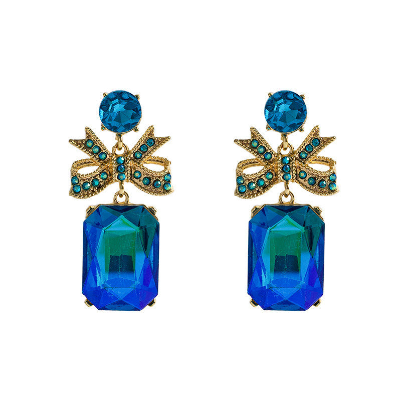 Crystal Bow Simple Temperamental All-match Earrings For Women