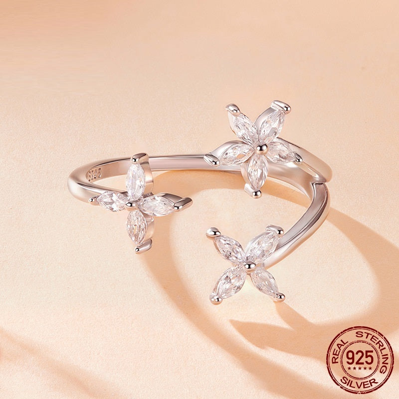 All-matching Twin S925 Sterling Silver Ring Bracelet