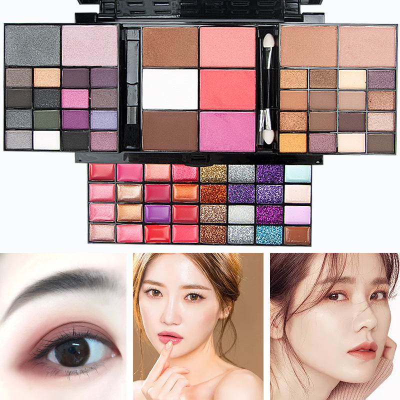 74 Colors Makeup Set Lip Gloss Blush Eyeshadow Highlight Combination Plate Wholesale Makeup Set Louisiana Mart
