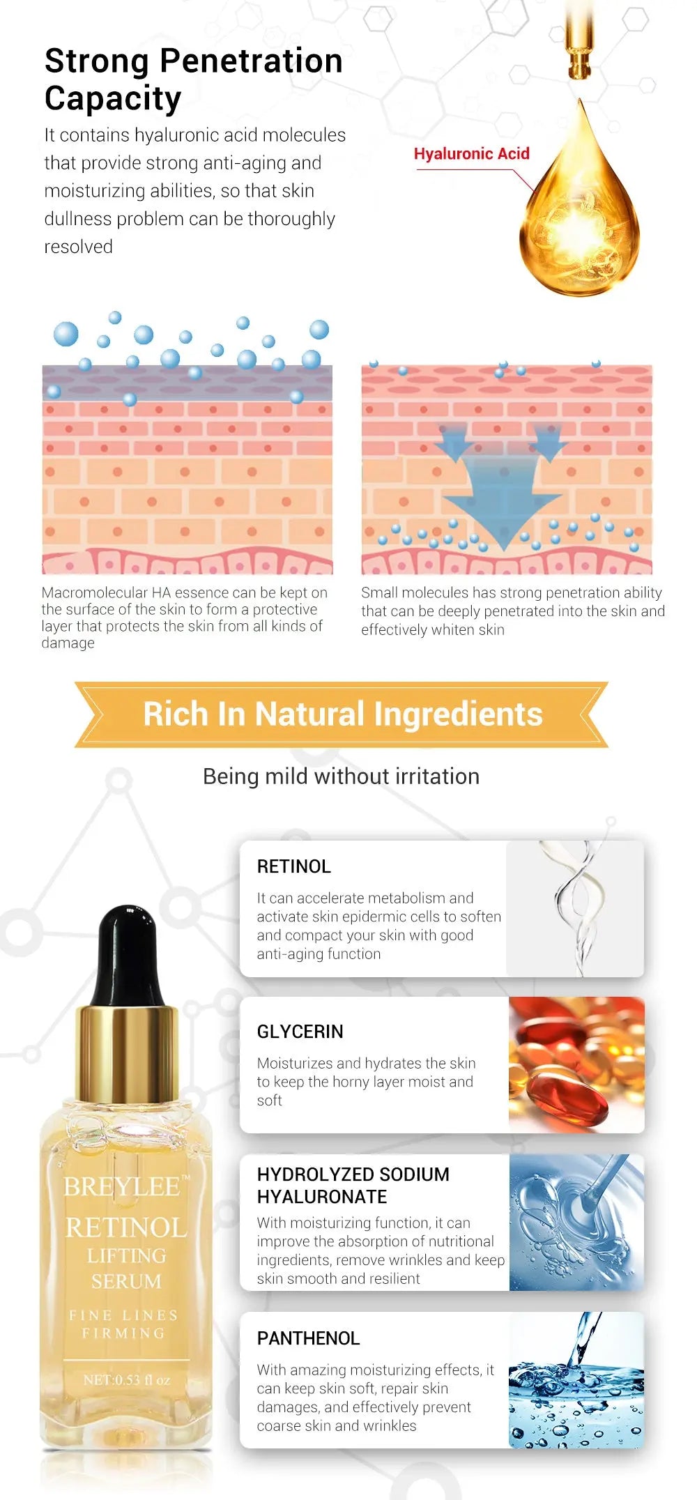 Retinol Lifting Firming  Face Collagen Essence Serum Vitamin A Louisiana Mart