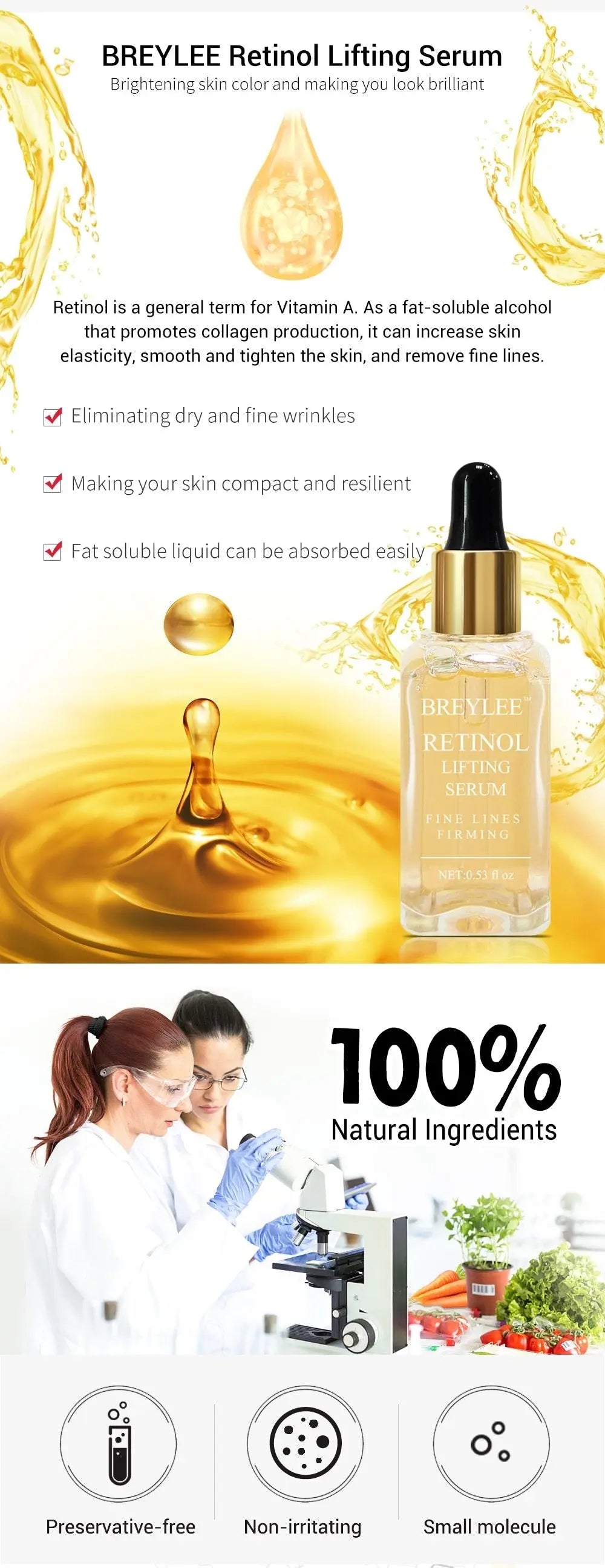 Retinol Lifting Firming  Face Collagen Essence Serum Vitamin A Louisiana Mart