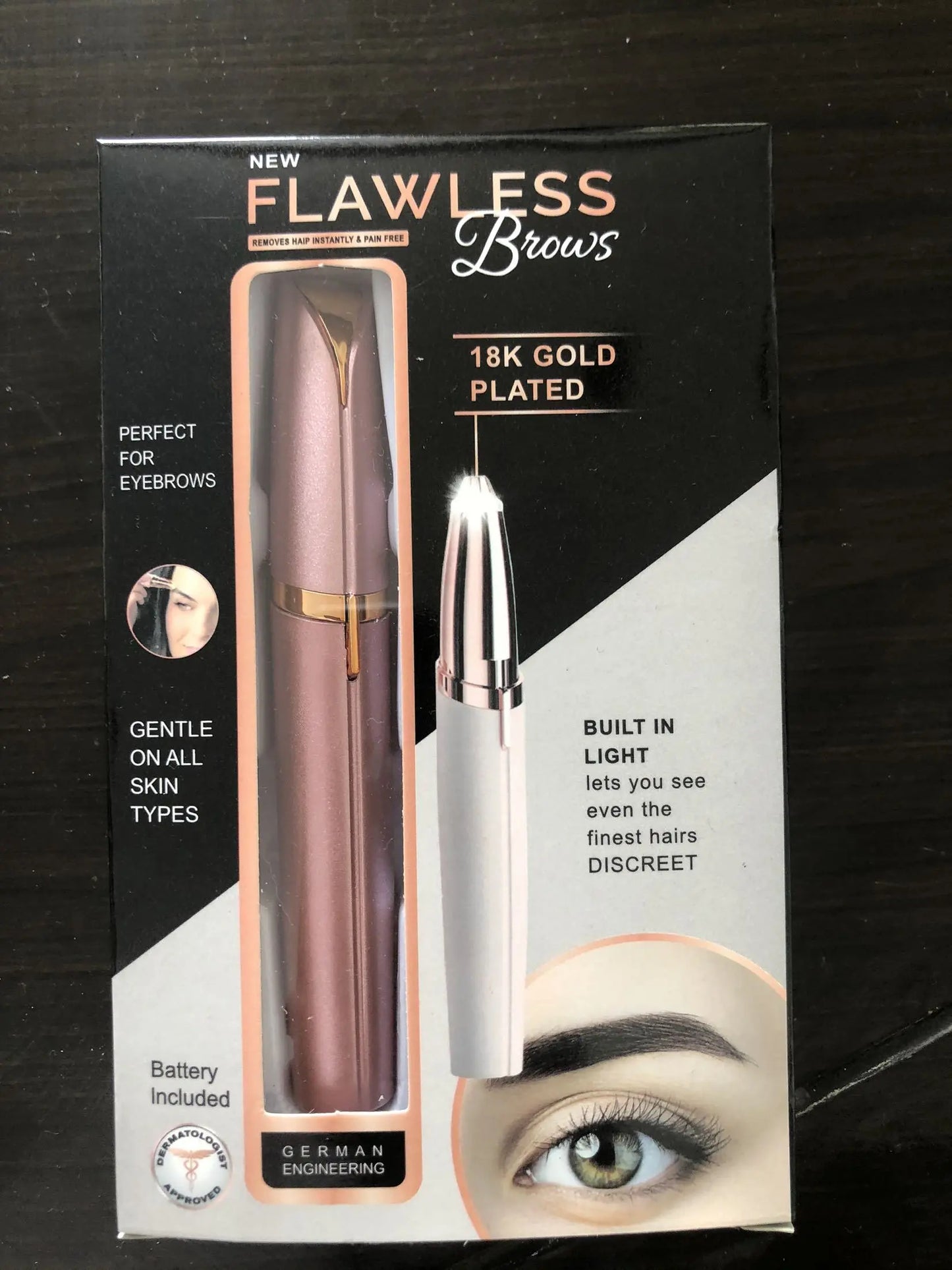 Mini Electric Eyebrow Trimmer Lipstick Brows Pen Hair Remover Painless Razor Epilator with LED Light Louisiana Mart