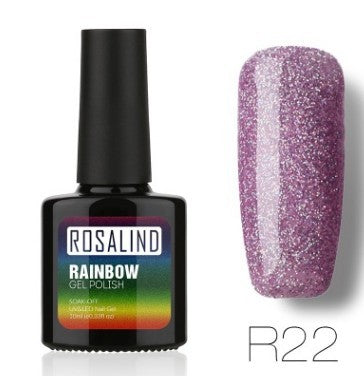 Nail free, long-lasting, non-toxic, nail polish, ROSALIND phototherapy glue, star studded rainbow system. Louisiana Mart