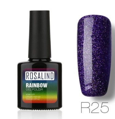 Nail free, long-lasting, non-toxic, nail polish, ROSALIND phototherapy glue, star studded rainbow system. Louisiana Mart