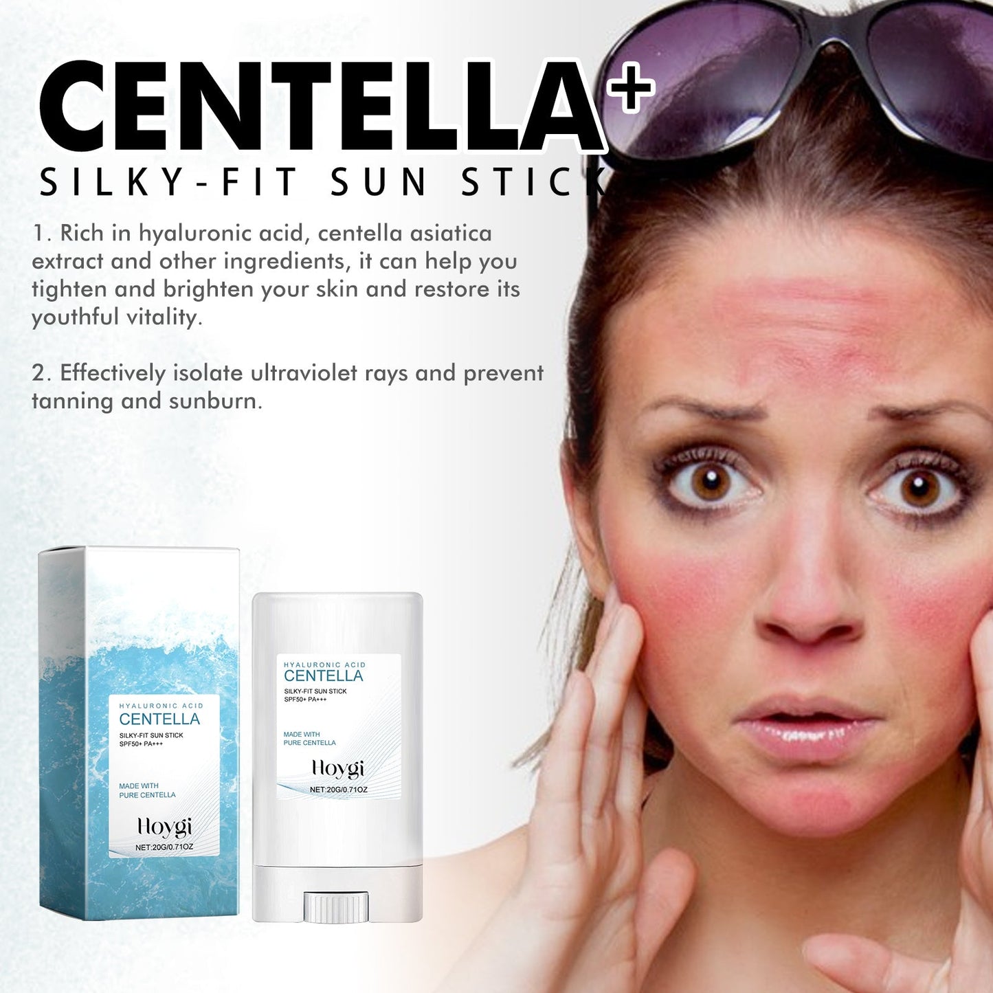 Hoygi Hyaluronic Acid Sunscreen Stick Gentle Moisturizing UV Protection For Sunburned And Reddened Skin Louisiana Mart