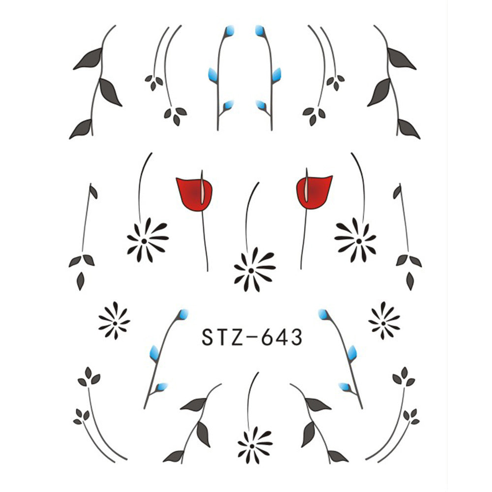 1pcs Nail Sticker Butterfly Flower Water Transfer Decal Sliders for Nail Art Decoration Tattoo Manicure Wraps Tools Tip JISTZ508 Louisiana Mart