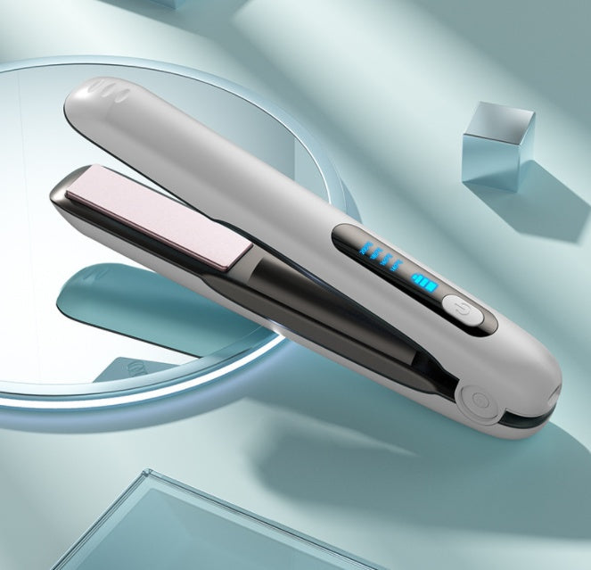 Wireless Hair Straightener Flat Iron Mini 2 IN 1 Roller USB 5000mAh Max 200 Degree Portable Cordless Curler 4 Levels Dry And Wet Uses Louisiana Mart