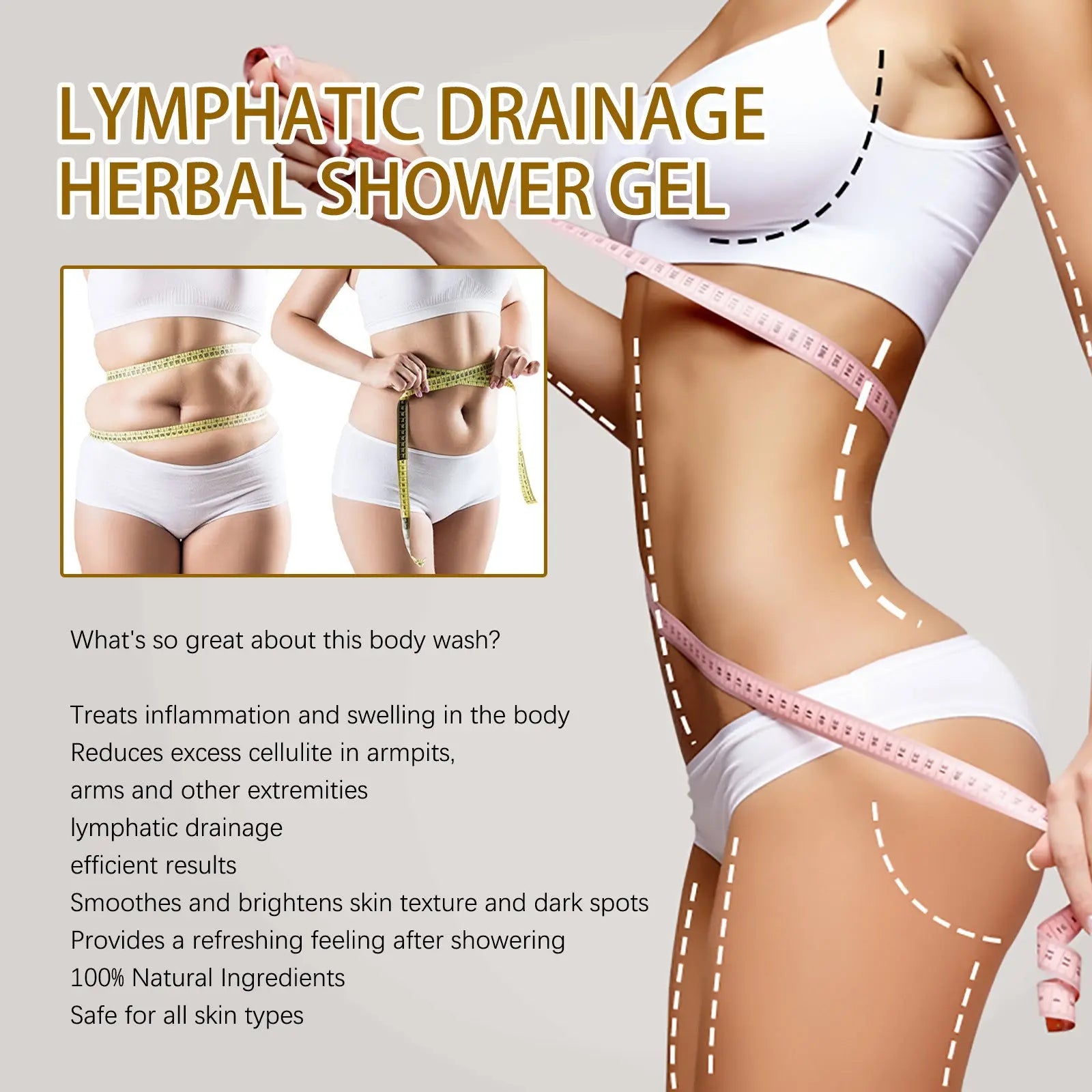 Ginger Body Sculpting Wash Unclog Lymphatics herbal shower gel 30ml Louisiana Mart