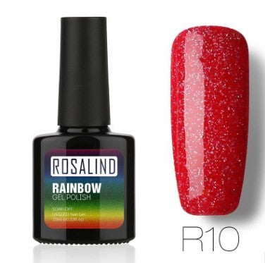 Nail free, long-lasting, non-toxic, nail polish, ROSALIND phototherapy glue, star studded rainbow system. Louisiana Mart