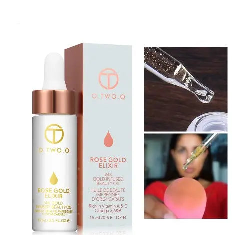 24k Rose Gold Elixir Skin Make Up Oil For Face Essential Oil Before Primer Foundation Moisturizing Face Oil Anti-aging Louisiana Mart