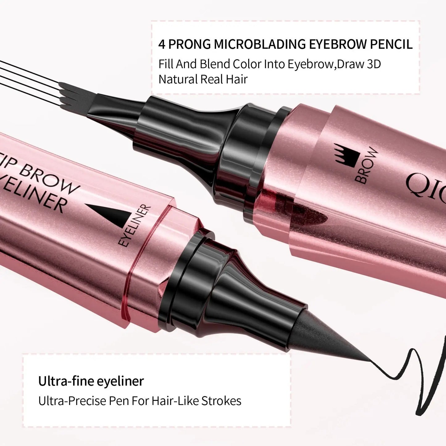 Double-headed 3D Micro-carved Liquid Four-fork Eyebrow Pencil Eyeliner 2-in-one Dual-purpose Eye Louisiana Mart