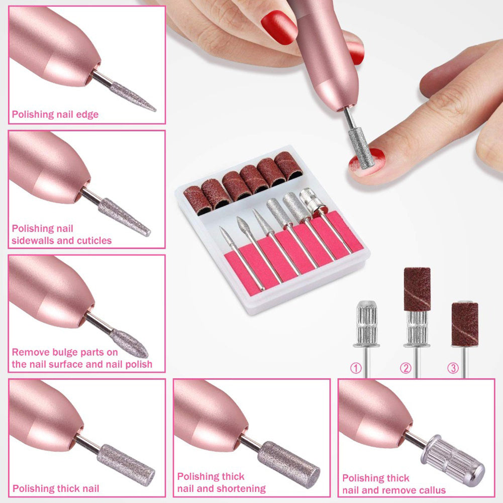 Electric Nail Drill Machine Manicure Machine Set USB Charging Mill Cutter For Manicure Nail File Pedicure Tool Nail Drill Set Louisiana Mart