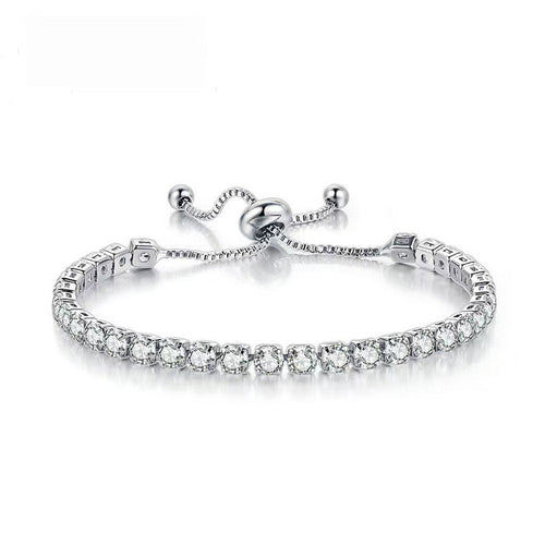 Simple Stainless Steel Material Square Zircon Crystal Bracelet