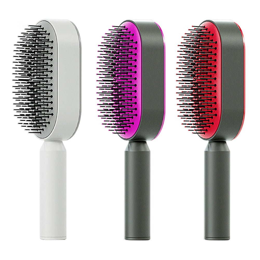 Self Cleaning Hair Brush For Women One-key Cleaning Hair Loss Airbag Massage Scalp Comb Anti-Static Hairbrush Louisiana Mart