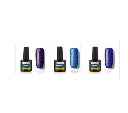 Nail free, long-lasting, non-toxic, nail polish, ROSALIND phototherapy glue, star studded rainbow system. Louisiana Mart