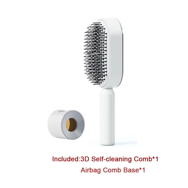 Self Cleaning Hair Brush For Women One-key Cleaning Hair Loss Airbag Massage Scalp Comb Anti-Static Hairbrush Louisiana Mart