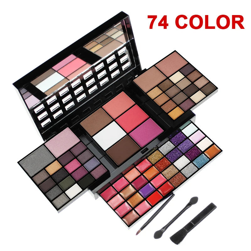 74 Colors Makeup Set Lip Gloss Blush Eyeshadow Highlight Combination Plate Wholesale Makeup Set Louisiana Mart