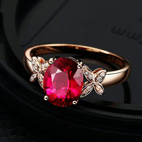 Women's 18k Rose Golden Butterfly Ring