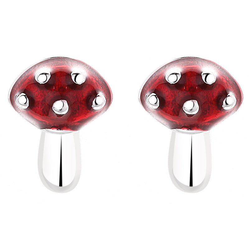925 Sterling Silver Mushroom Personalized Earrings