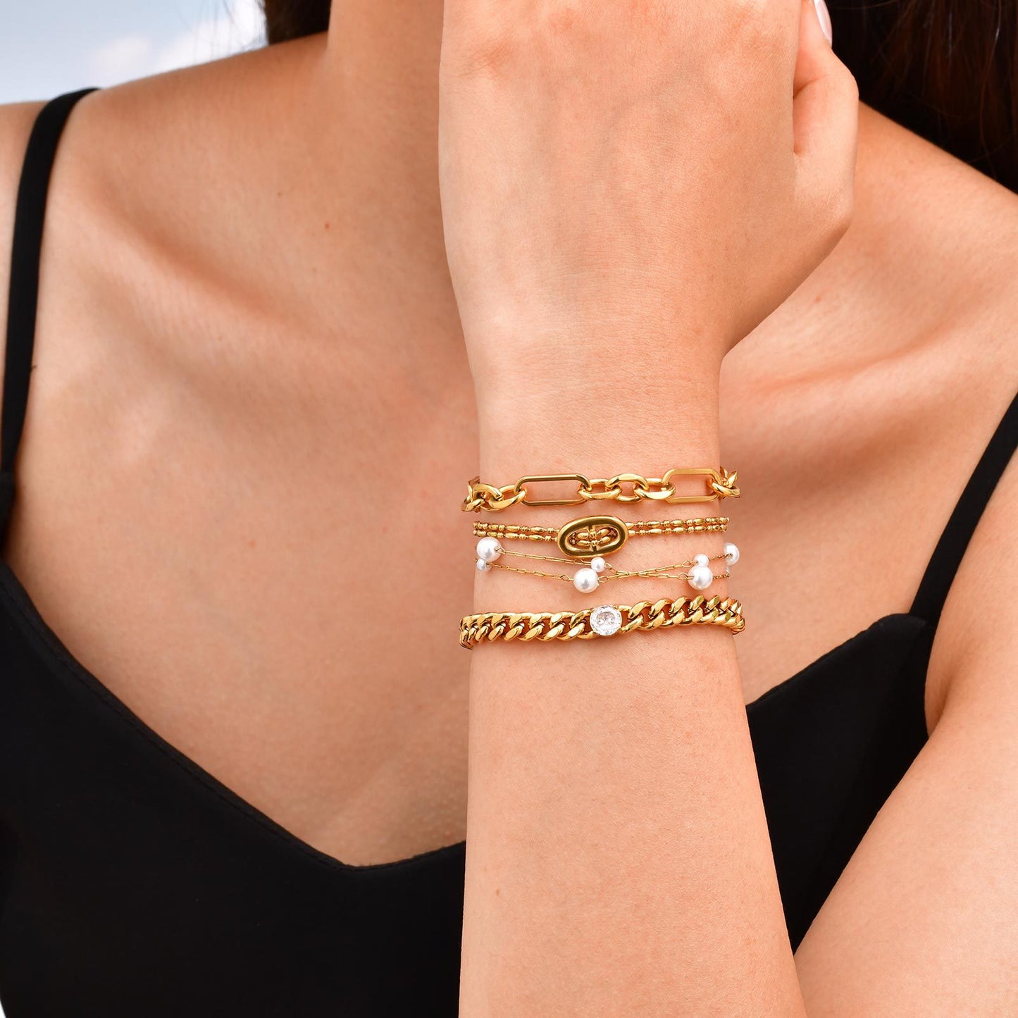 Women's Niche Exquisite Imitation Pearl Double-layer Bracelet