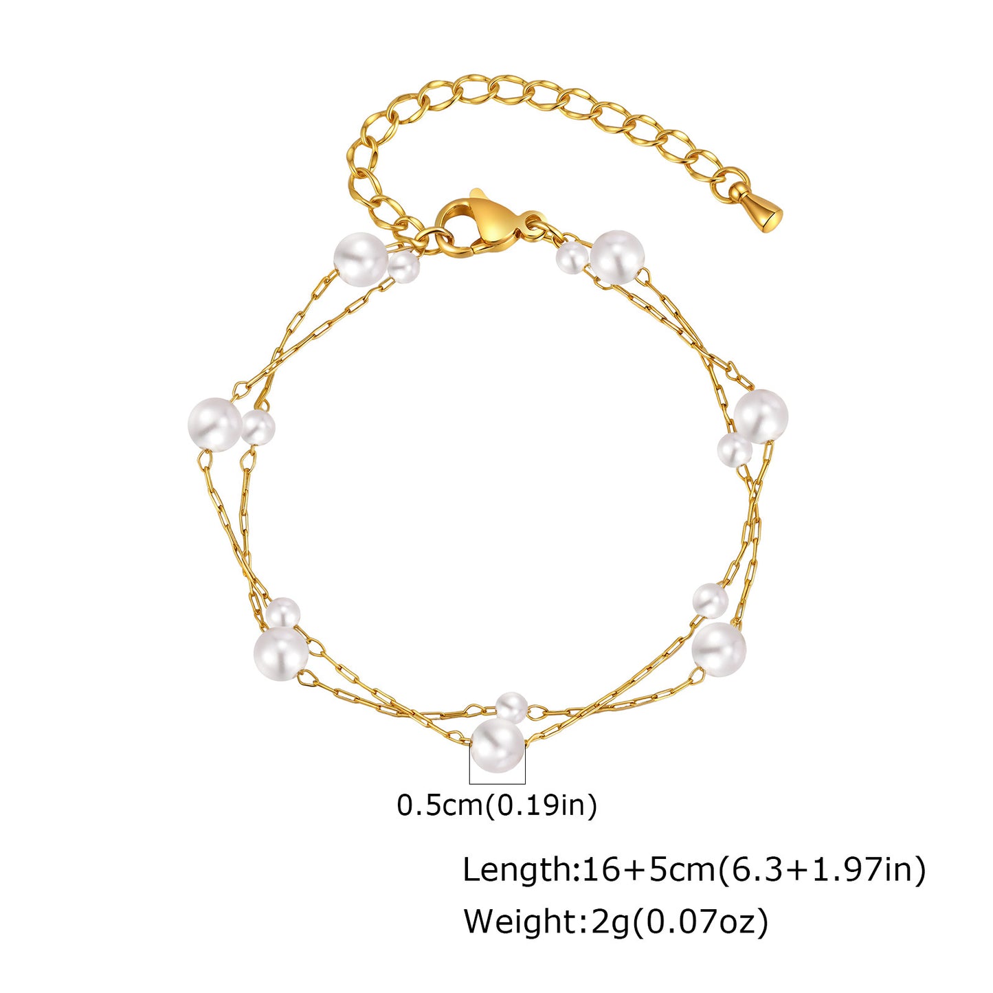 Women's Niche Exquisite Imitation Pearl Double-layer Bracelet