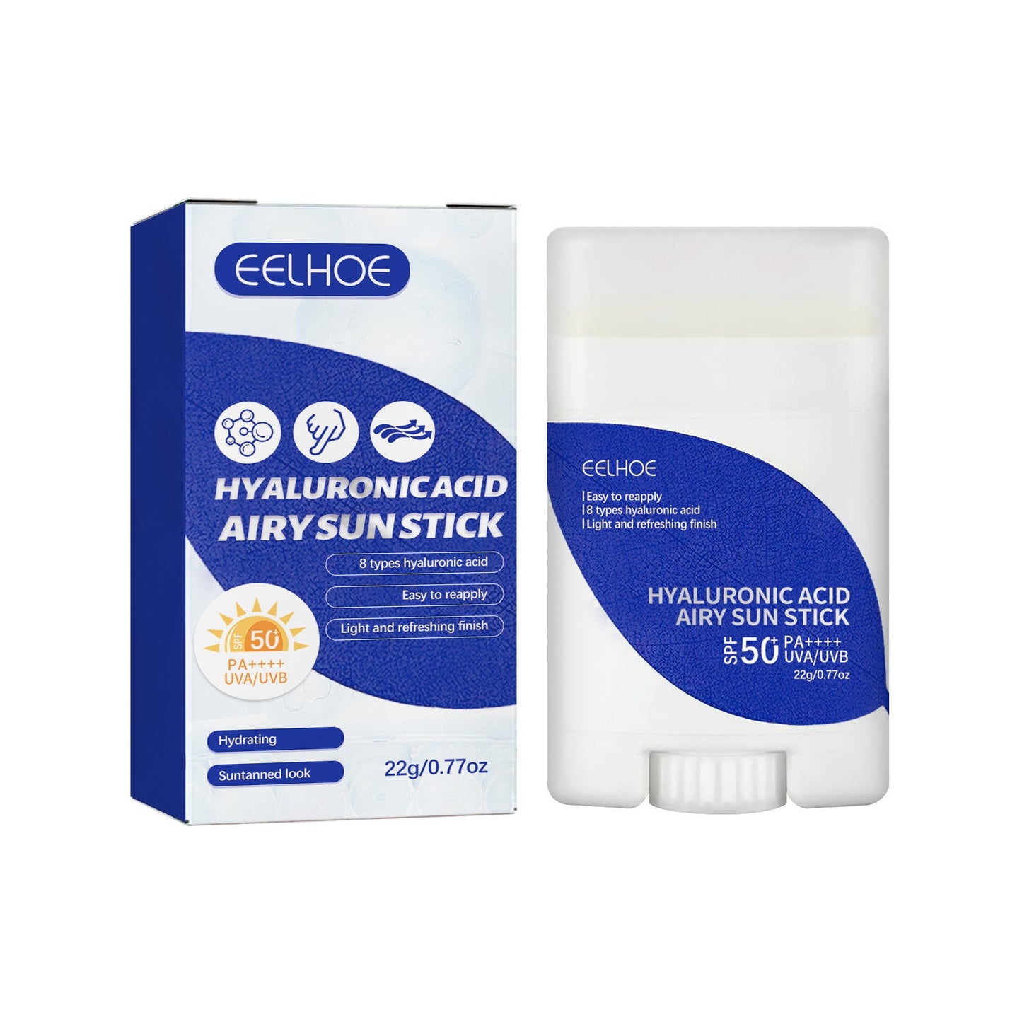 Lightweight Freshing And Moistrurizing Waterproof SPF50 Hyaluronic Acid Sun Block Stick Louisiana Mart
